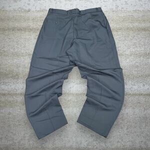 Vintage 90s Dress Pants 36x30 Baggy Wide Leg Fit  Basil Green Pleated Front